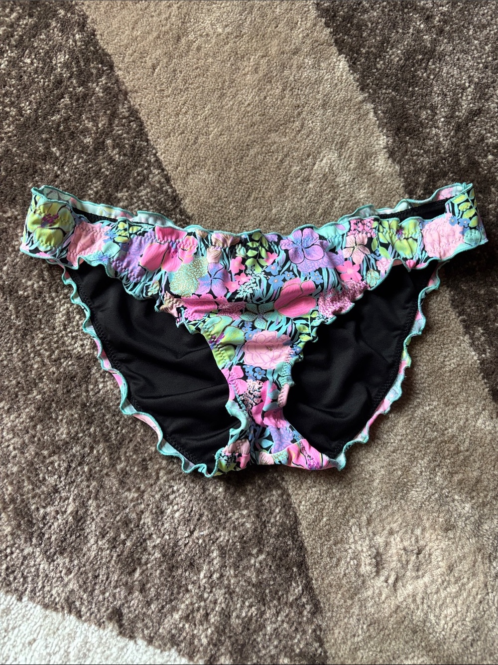 Victoria's Secret Floral Ruffle Bikini Bottoms - Pink, Mint, Lime